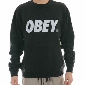 Obey Men's Black Crewneck Sweater